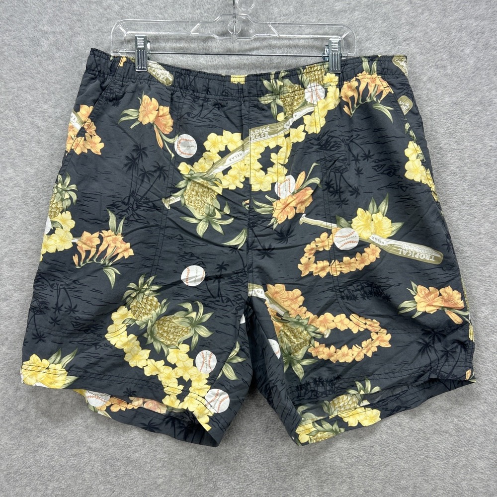 Tommy Bahama Swim Shorts Mens Large Hawaiian Tropical Slugger Baseball Relax Y2K